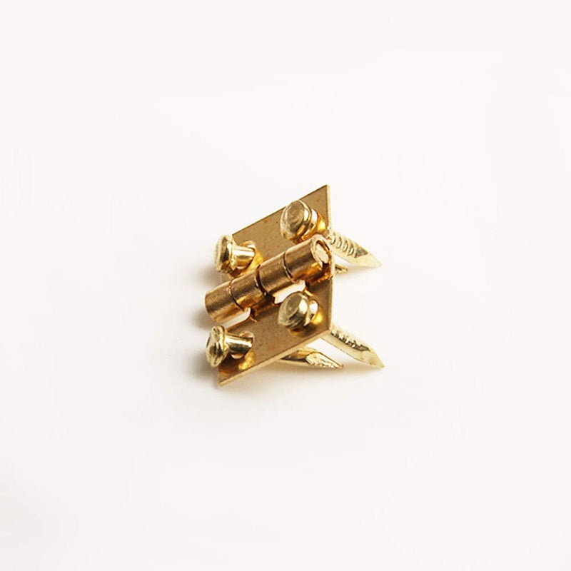 Wixine 100Pcs Mini Brass Plated Hinge - Small Decorative Jewelry Box Hinges Parts - Image 5
